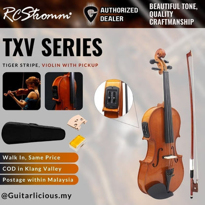 RCStromm Violin TXV Series w Pick Up - with Gloss Finish (Top Spruce, Side and Back Maple)