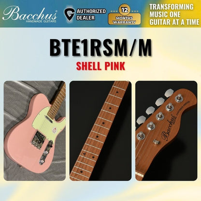 Bacchus BTE-1-RSM/M Roasted Maple Fretboard, Telecaster Electric Guitar w/ Bacchus S-S Pickup - Shell Pink ( BTE BTE1 )