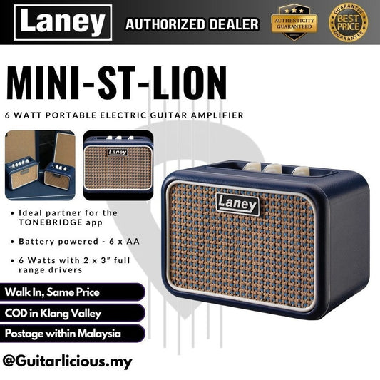 Laney MINI-ST-LION 6 Watt 2X3 Inch Speaker Amp With Battery Stereo Interface Electric Guitar Amplifier ( 6w / 6-watts )