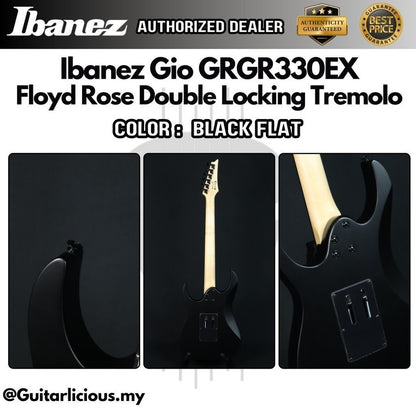 Ibanez Gio GRGR330EX, Floyd Rose Double Locking Tremolo Electric Guitar - Black Flat ( GRGR330EX-BKF / GRG-330 / GRG )