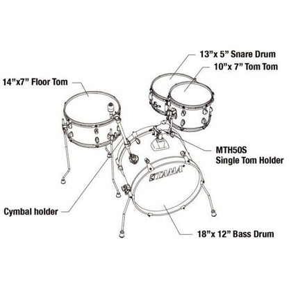 Tama LJK48H4-CMW Club-JAM 4-Pieces Basic Kit Drum Set - Cream Marble Wrap ( TAMLJK48H4 / CLUB JAM )