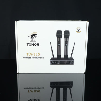 TONOR TW-820 Wireless Microphone, Metal Dual Professional UHF Cordless Dynamic Mic Handheld Microphone System - (TW 820)