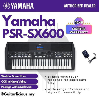 Yamaha PSR-SX600 61 Key Arranger Workstation Keyboard - ( PSRSX600 PSR SX600  SX-600 )