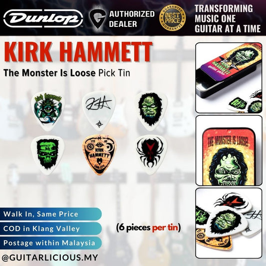 Jim Dunlop KH01T088 Kirk Hammett Guitar Pick Tin | The Monster Is Loose Collective Guitar Picks | 0.88mm, 6 Per Tin