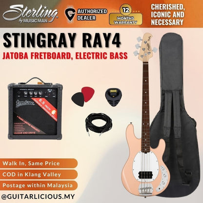 Sterling By Music Man StingRay RAY4 Electric Bass Guitar with Jatoba Fretboard ( STRRAY4-J1 PBP / RAY-4 )