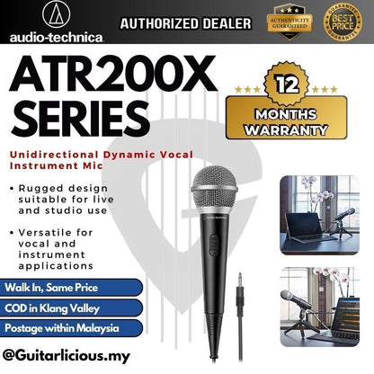 Audio Technica ATR1200X Series Unidirectional Dynamic Vocal Instrument Mic ( ATR1200 X / Atr1200x / ATR-1200X  )