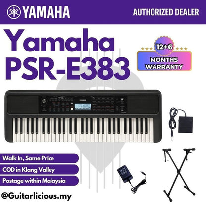 Yamaha Keyboards PSR-E383 61-Keys Portable Keyboard - ( PSRE383 / PSR E383 / E-383 )