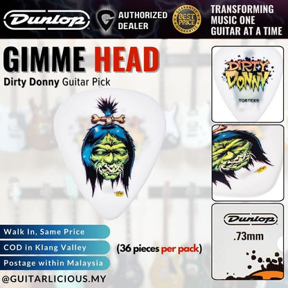 Jim Dunlop Dirty Donny Guitar Picks, 36 Pieces Per Bag | 0.73mm | BL29R BL30R BL31R BL32R BL33R BL34R