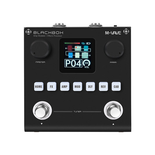 M-VAVE BLACKBOX Guitar Effect Pedal Multifunctional Guitar/Bass Effector Built-in battery, 80 Presets 6 Effects Module