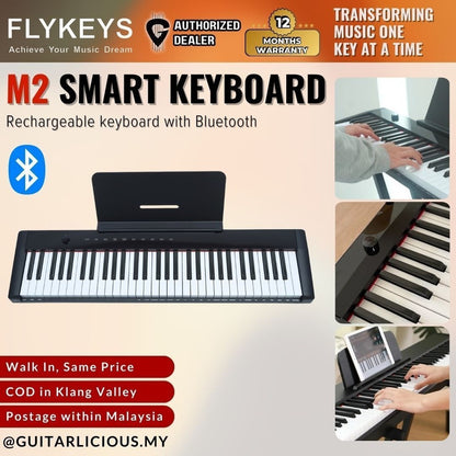 Flykeys M2 SMART Keyboard & Rechargeable - Black ( M-2 / M 2 / M2-SMART )