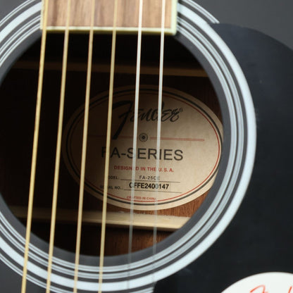 Fender FA-25CE Dreadnought Acoustic Guitar with Pick Up, Walnut FB, Black ( FA 25CE / FA25CE / FA-25CE-BK )