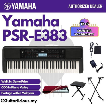 Yamaha Keyboards PSR-E383 61-Keys Portable Keyboard - ( PSRE383 / PSR E383 / E-383 )