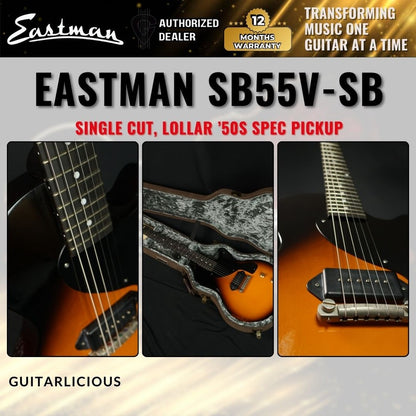 Eastman SB55V-SB Humbucker Electric Guitar - Antique Sunburst ( SB55V / SB-55V )