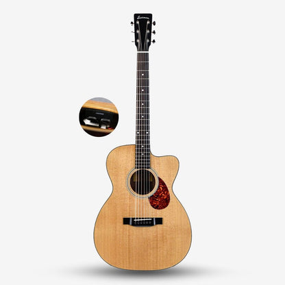 Eastman E1OMCE-DLX Deluxe Cutaway Natural Acoustic-electric Guitar with Fishman Presys VT Pickups - E1OMCE-DELUXE