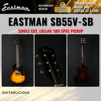 Eastman SB55V-SB Humbucker Electric Guitar - Antique Sunburst ( SB55V / SB-55V )