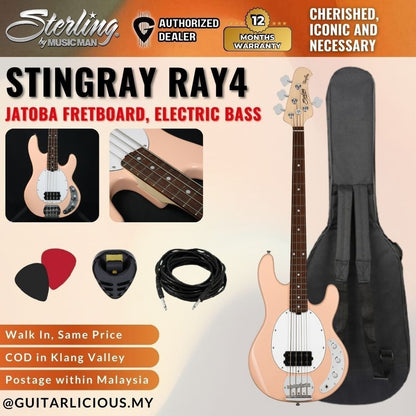 Sterling By Music Man StingRay RAY4 Electric Bass Guitar with Jatoba Fretboard ( STRRAY4-J1 PBP / RAY-4 )