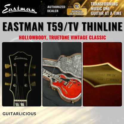 Eastman Guitars T59/TV Thinline Semi-hollowbody Electric Guitar - Truetone Vintage Classic ( T59-V )