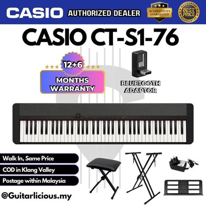 Casio CT-S1-76, 76 Key Portable Keyboard ( CTS1 / CTS176  / CTS1-76 )