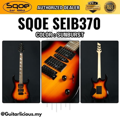 SQOE SEIB-370 Soloist Body HSH Electric Guitar with Rosewood Fretboard ( SEIB370 / SEIB / SEIB 370 )