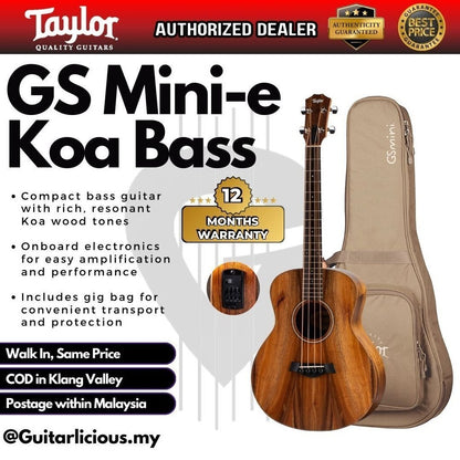 Taylor GS Mini-e Koa Bass Acoustic Guitar with Bag ( GSMINI / GS-MINI-E-KOA / GSMINI E )