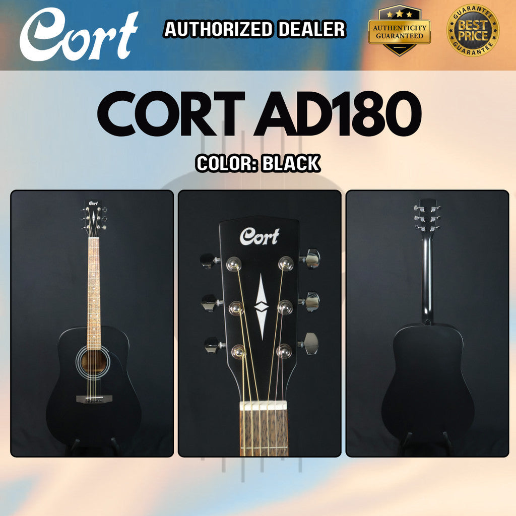 CORT AD810 41 inch Acoustic Guitar with Bag, Black – GUITARLICIOUS