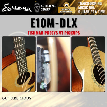 Eastman E1OM-DLX Deluxe Natural Acoustic-Electric Guitar with Fishman Presys VT Pickups - E1 OM / E1-OM Deluxe