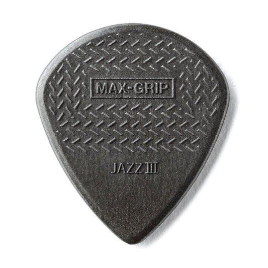 Jim Dunlop 471P3C Max-Grip Jazz III Carbon Fiber Pick, 6 Per Pack ( 471-P3C / 471 )