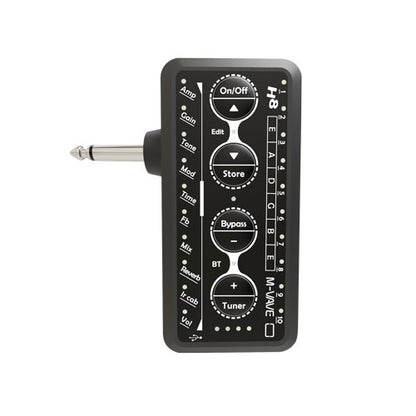 M-VAVE H8 Guitar Headphone Amplifier Portable Rechargeable Mini Headphone Amp Built-in Delay Reverb Effect for Guitars