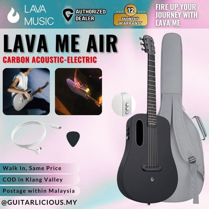 Lava Me Air 36″ Carbon Mini Acoustic-Electric Guitar Semi acoustic guitar with EQ - Space Black ( Lava Me Air-SPBK )