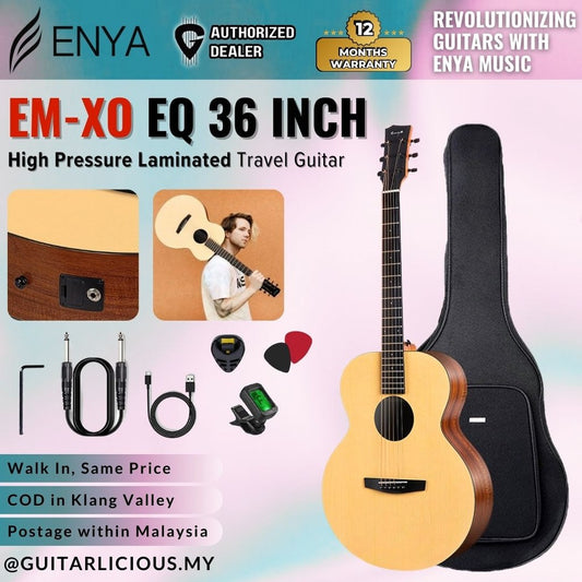 ENYA EM-X0 EQ 36" HPL European Spruce Top Travel Acoustic-Electric Guitar w/ Transacoustic SP1 Pickup ( EM-X0EQ / EMX0EQ