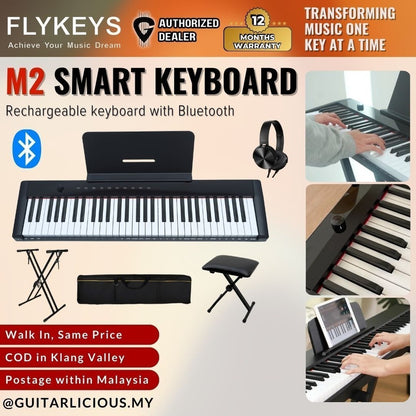 Flykeys M2 SMART Keyboard & Rechargeable - Black ( M-2 / M 2 / M2-SMART )