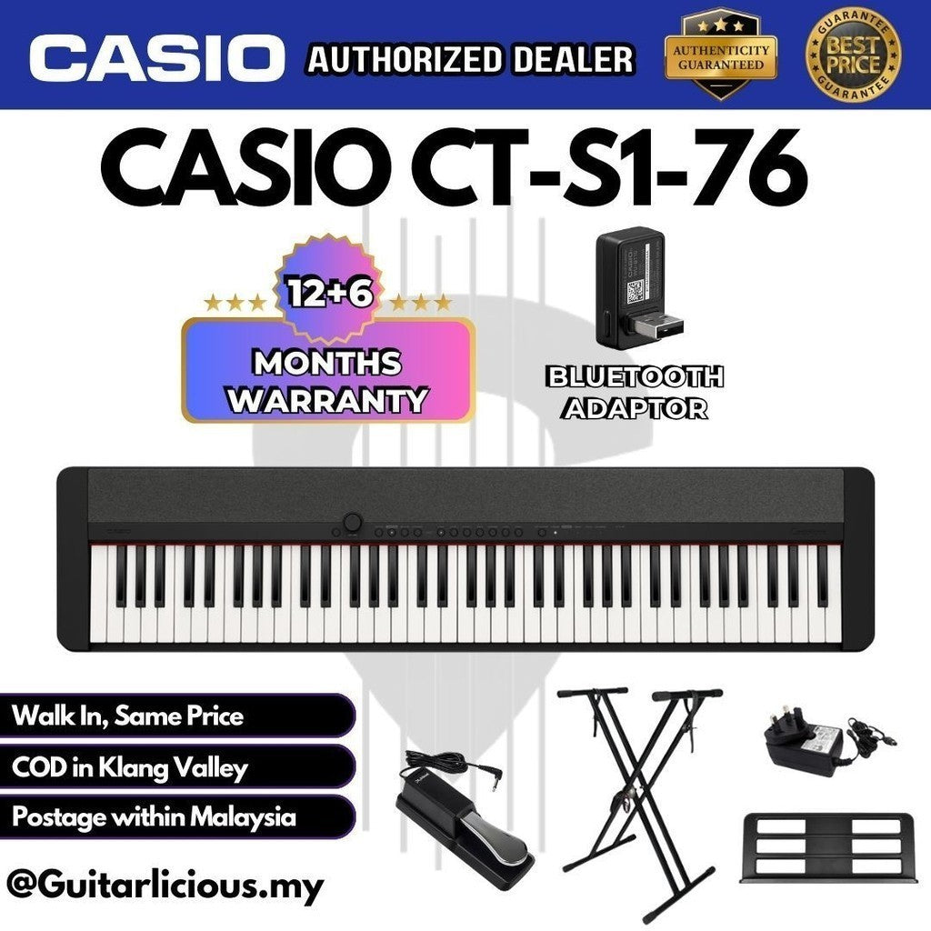 Casio CT-S1-76, 76 Key Portable Keyboard ( CTS1 / CTS176 / CTS1-76