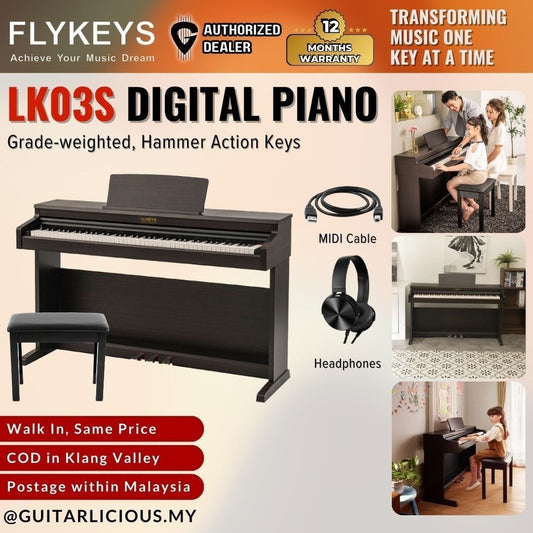 FLYKEYS LK03S 88-Key Hammer Action Keys Digital Piano Home Electric Piano Keyboard - Rosewood ( LK-03S / LK 03S )