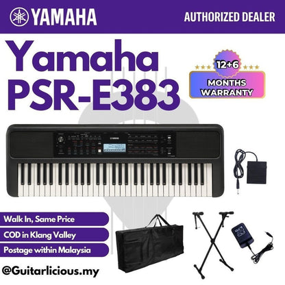 Yamaha Keyboards PSR-E383 61-Keys Portable Keyboard - ( PSRE383 / PSR E383 / E-383 )