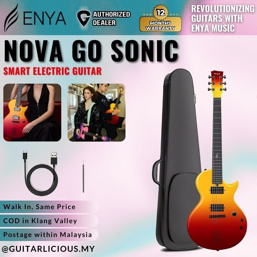 Enya Nova Go Sonic Electric Guitar with Built In Speaker, Volcano