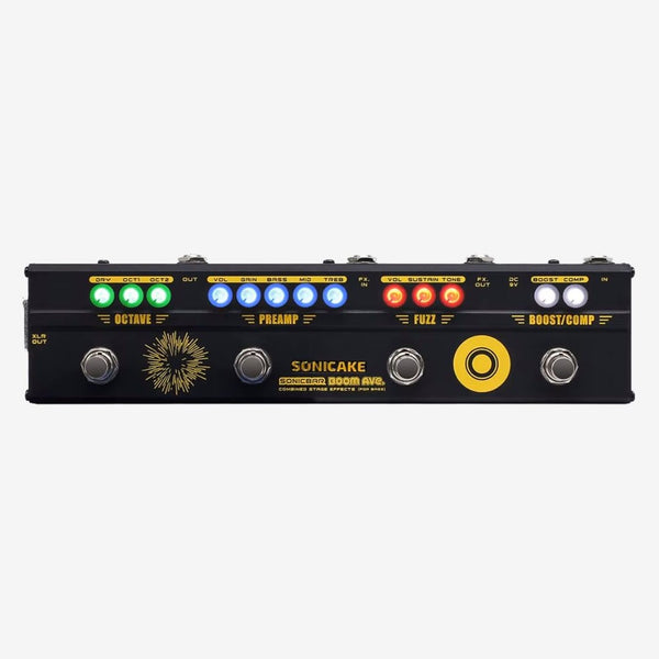Sonicake QCE-40 Boom Ave. Brasil Bass Preamp DI Box Multi Effects Compressor Boost Fuzz Octave Pedal with FX Loop - (Website Clearance)