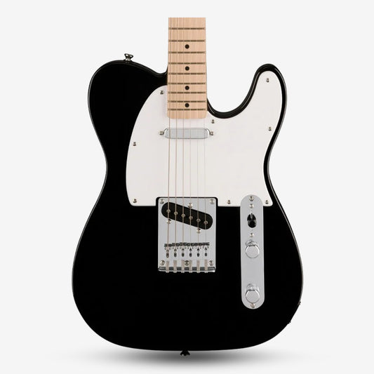 Squier Sonic Telecaster Electric Guitar w/White Pickguard, Maple FB - Black