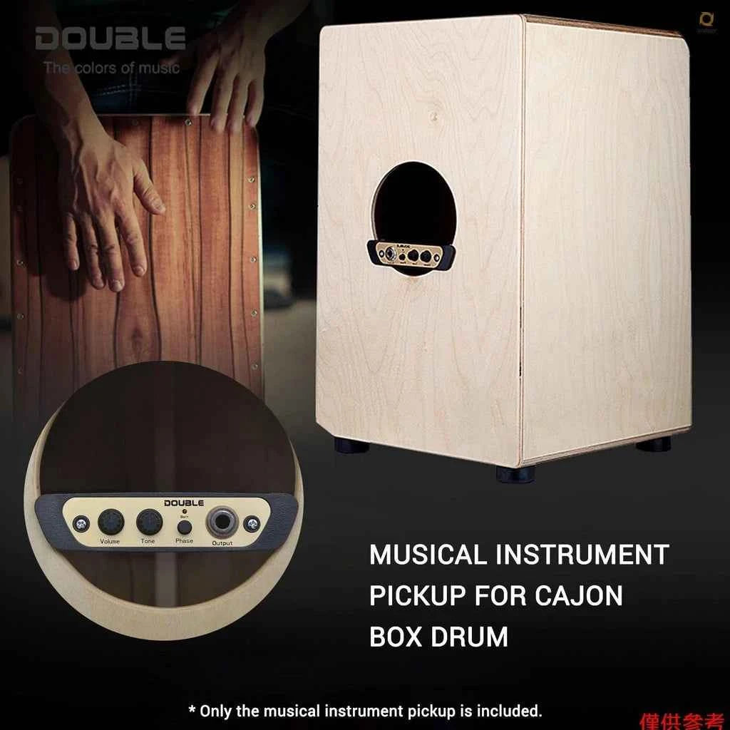 X2 DOUBLE CJ01L Cajon Box Drum Preamp Pickup with Mic 1/4 Inch Jack