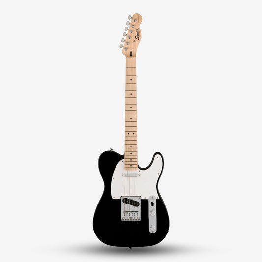 Squier Sonic Telecaster Electric Guitar w/White Pickguard, Maple FB - Black