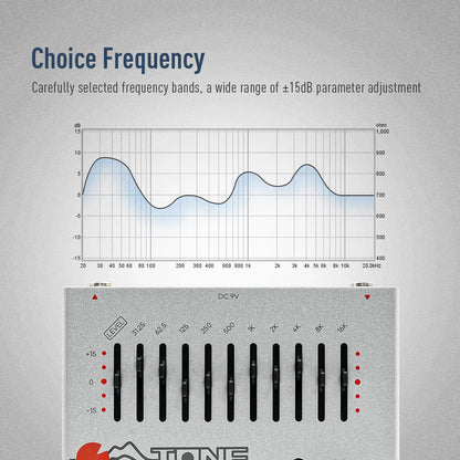 Sonicake QDS-01 Tone Group 10-Band EQ Equalizer Guitar Bass Effects Pedal