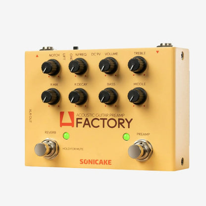 Sonicake QDS-04 A Factory Analog Preamp and Digital Reverb Dual Footswitch Guitar Effects Pedal