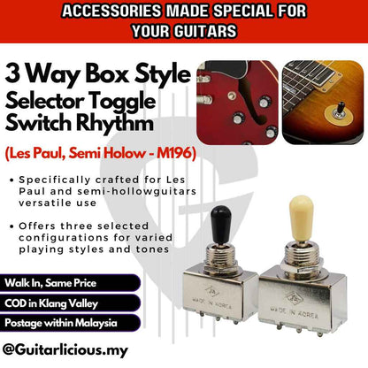 3 Way Box Style Selector Toggle Switch Rhythm for Les Paul / Semi-Hollow Guitar - M196 / MU0217-1